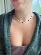 Herkimer Diamond & Garnet Necklace | Natural Gemstone Necklace | Gold Filled | Handmade Jewelry | Gift for Her | Stone Orchard