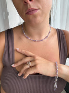 Amethyst Necklace | Dainty Sterling Silver Necklace | Natural Gemstone Jewelry | Minimalist Purple Necklace | Gift for Her
