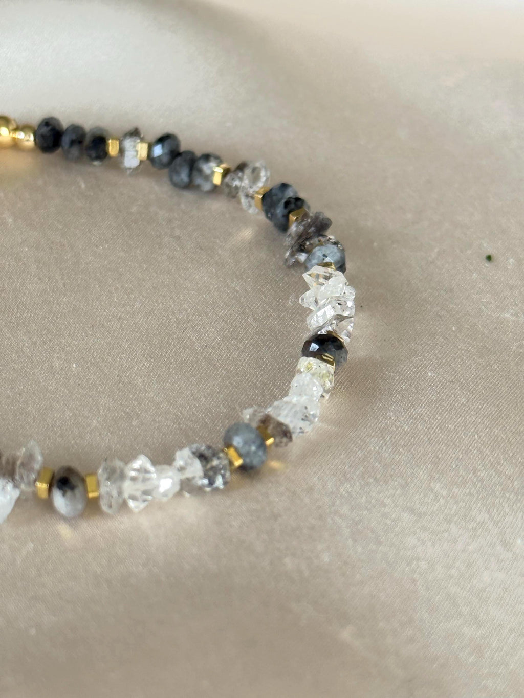 Herkimer Quartz Bracelet | Natural Gemstone Bracelet | Gold Filled | Handmade Minimalist Jewelry | Dainty Crystal Bracelet | Gift for Her