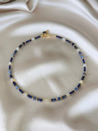 Sodalite, Ethiopian Opal, Opal & Sapphire Necklace | Natural Gemstone Necklace | Gold Filled Clasp | 41 cm