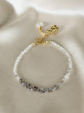 Herkimer Diamond Bracelet | Natural Herkimer Quartz | Gold Filled | Teddy Bear Charm | Handmade Minimalist Bracelet | Stone Orchard