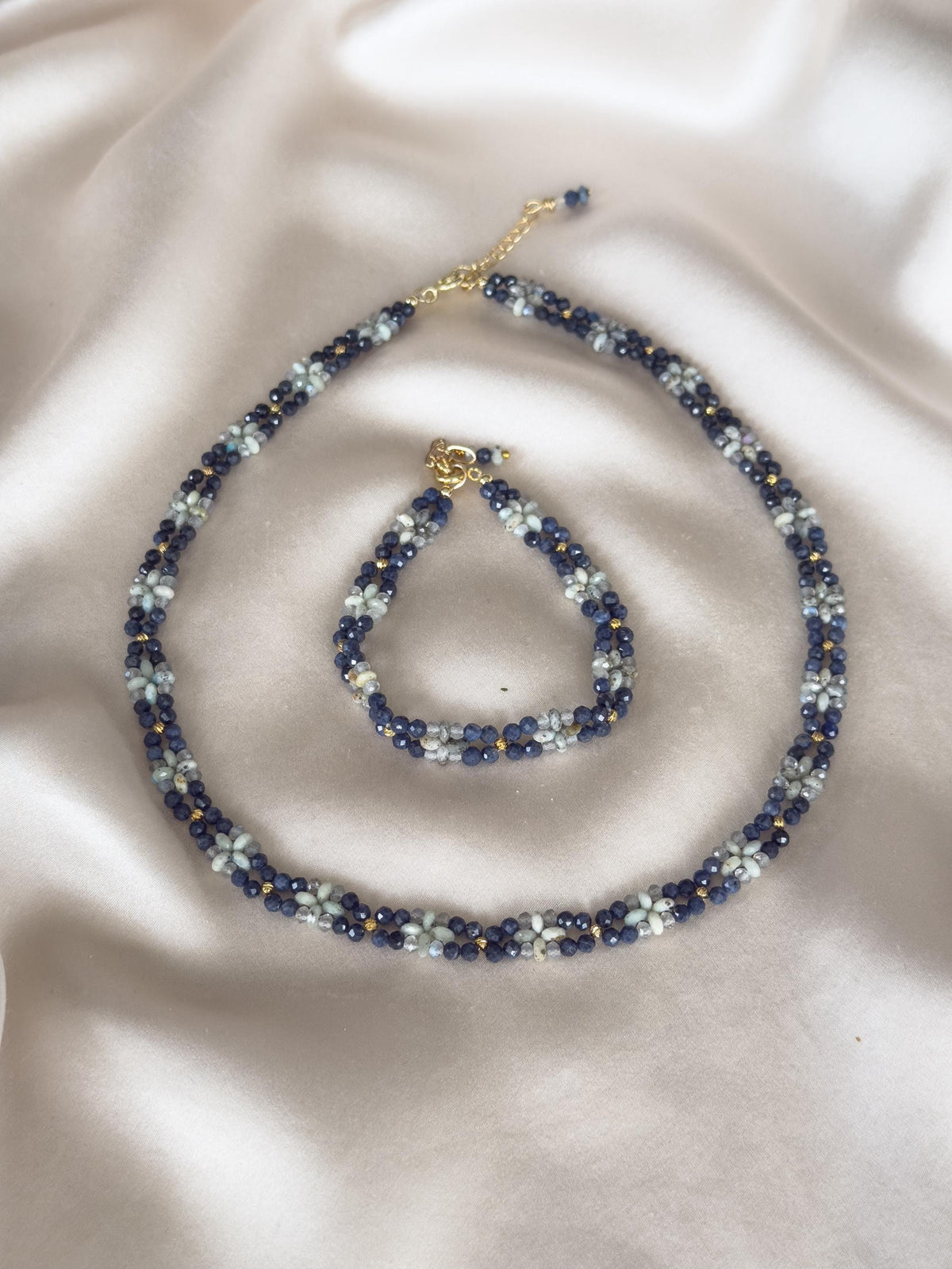 Sapphire & Labradorite Necklace | Handmade Natural Gemstone Necklace | Gold Filled Clasp | Minimalist Blue Gemstone Necklace | Gift for Her