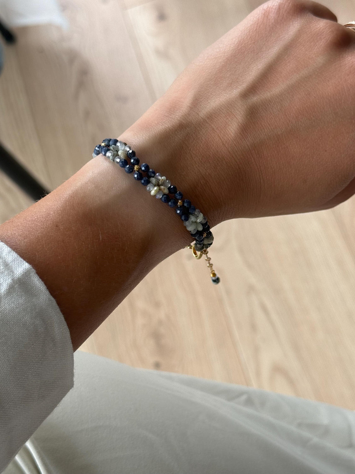 Sapphire & Labradorite Bracelet | Handmade Natural Gemstone Bracelet | Gold Filled Clasp | Minimalist Blue Gemstone Jewelry | Gift for Her