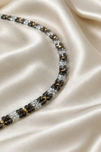 Silver Obsidian & Labradorite Necklace | Natural Gemstone Necklace | Gold Filled Clasp | Handmade Jewelry | 43 cm