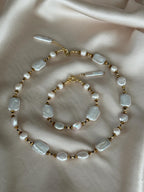 White Baroque Pearl Bracelet | Hematite Bracelet | Gold Filled Clasp | Handmade Pearl Jewelry