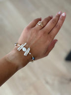Natural Pearl & Hematite Bracelet | Multicolor Pearl Bracelet | Gold Filled Clasp | Handmade Jewelry | 20 cm