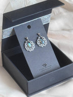 Blue Flash Labradorite Cluster Stud Earrings, Sterling Silver Posts