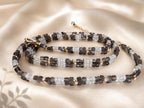 Obsidian & Labradorite Necklace and Bracelet Set, Gold Filled Findings