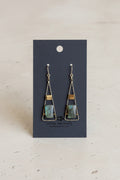 Labradorite & Hematite Geometric Dangle Earrings, Gold Filled Ear Wires