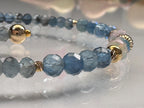 Natural Aquamarine and Ethiopian Opal Bracelet, Gold Filled Gemstone Bracelet, Blue Stone Jewelry, Adjustable Gift for Her