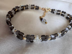 Obsidian & Labradorite Necklace and Bracelet Set, Gold Filled Findings