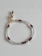 Garnet and Labradorite Bracelet, Dainty Gold Filled Gemstone Bracelet, Handmade Natural Stone Jewelry
