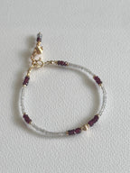 Garnet and Labradorite Bracelet, Dainty Gold Filled Gemstone Bracelet, Handmade Natural Stone Jewelry