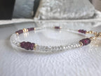 Garnet and Labradorite Bracelet, Dainty Gold Filled Gemstone Bracelet, Handmade Natural Stone Jewelry