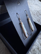 Long Baroque Pearl Geometric Earrings, Gold Filled Hooks