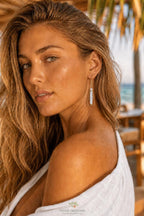 Long Baroque Pearl Geometric Earrings, Gold Filled Hooks