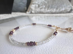 Garnet and Labradorite Bracelet, Dainty Gold Filled Gemstone Bracelet, Handmade Natural Stone Jewelry