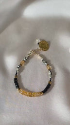 Citrine, Black Tourmaline & Dalmatian Jasper Bracelet