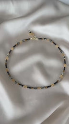 Citrine, Black Tourmaline & Dalmatian Jasper Necklace