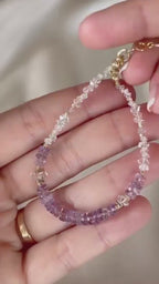 Amethyst & Herkimer Diamond Bracelet